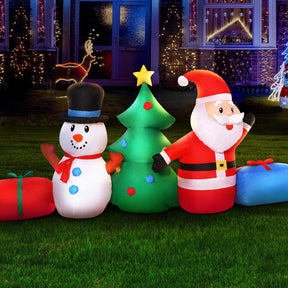 Jingle Jollys Christmas Inflatable Tree Snowman 2.7M Illuminated Decorations - SportZone.co.nz