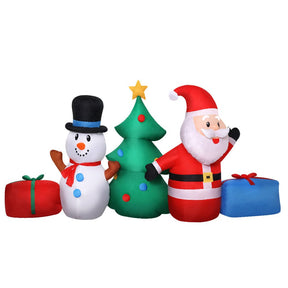Jingle Jollys Christmas Inflatable Tree Snowman 2.7M Illuminated Decorations - SportZone.co.nz