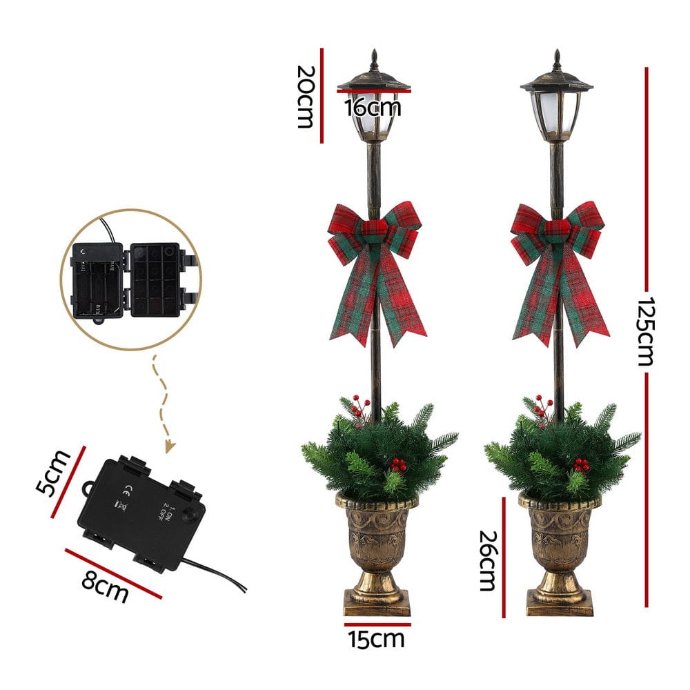 Jingle Jollys Christmas Lights 125cm Lamp Post 50 LED Fairy Light Decorations - SportZone.co.nz