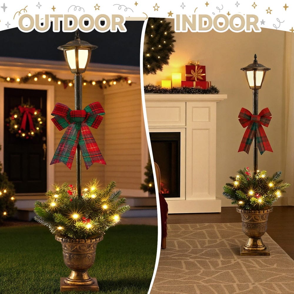 Jingle Jollys Christmas Lights 125cm Lamp Post 50 LED Fairy Light Decorations - SportZone.co.nz