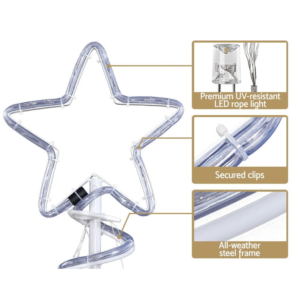 Jingle Jollys Christmas Lights 188cm Tree 288 LED Decorations - SportZone.co.nz