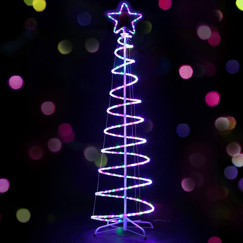 Jingle Jollys Christmas Lights 188cm Tree 288 LED Decorations - SportZone.co.nz