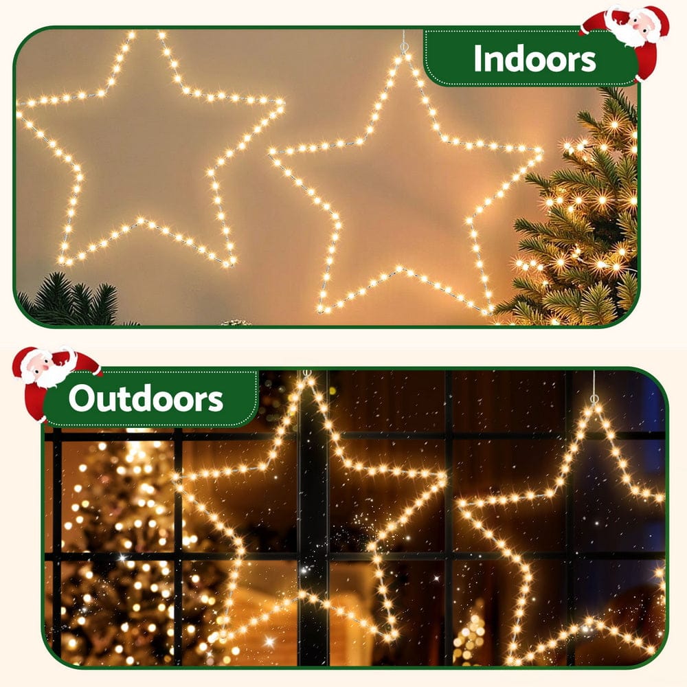 Jingle Jollys Christmas Lights 50cm Star 70 LED Xmas Decorations - SportZone.co.nz