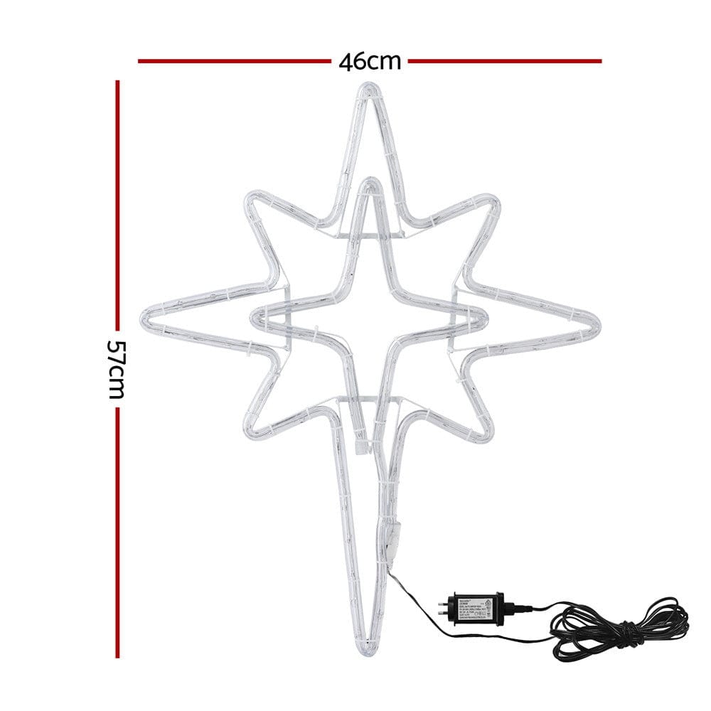 Jingle Jollys Christmas Lights 57cm Bethlehem Star 90 LED Xmas Decorations Motif - SportZone.co.nz