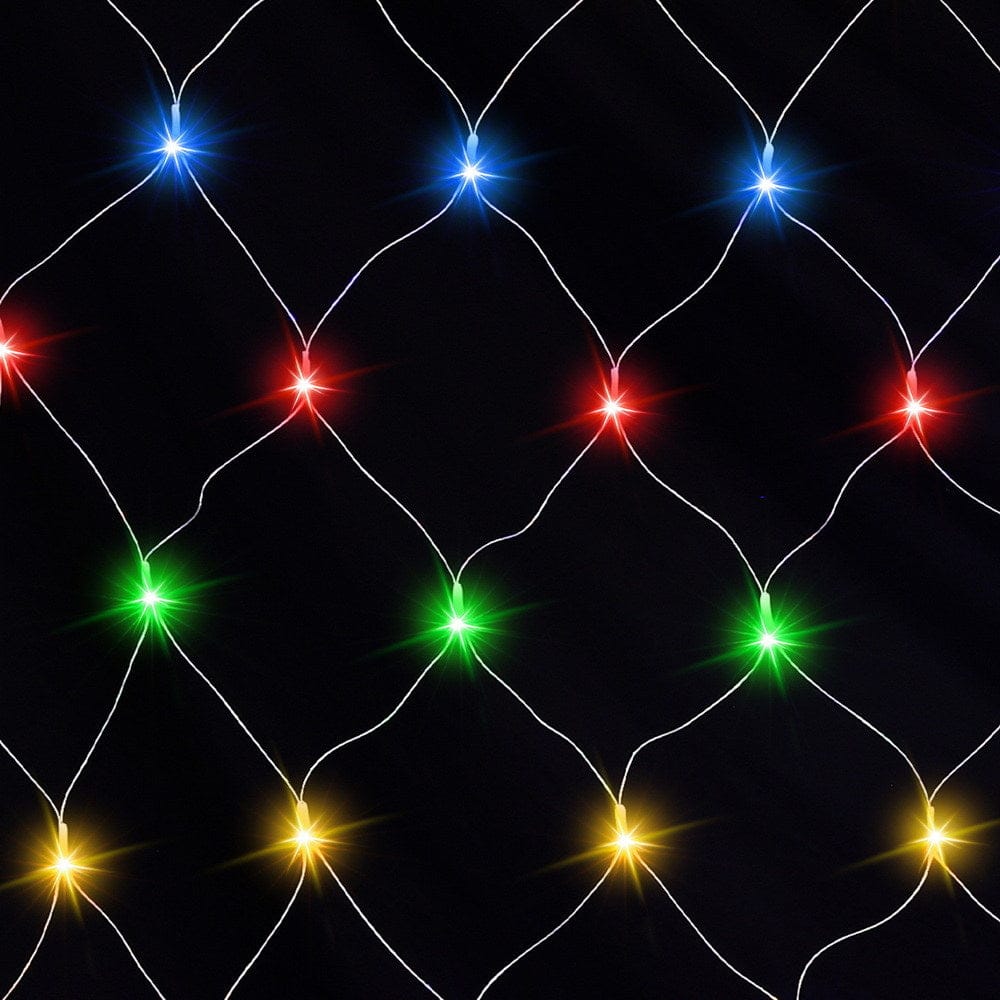 Jingle Jollys Christmas Lights 5Mx3M Net String Light 600 LED Colourful Beads - SportZone.co.nz