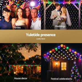 Jingle Jollys Christmas Lights 5Mx3M Net String Light 600 LED Colourful Beads - SportZone.co.nz