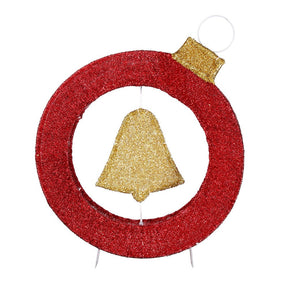 Jingle Jollys Christmas Lights 60cm Motif 30 LED Bell Wreath Xmas Decorations - SportZone.co.nz
