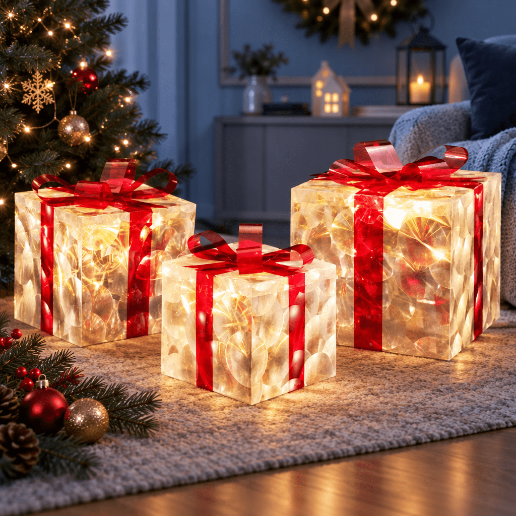Jingle Jollys Christmas Lights 70 LED Fairy Light Gift Box 3pcs Decorations Red - SportZone.co.nz