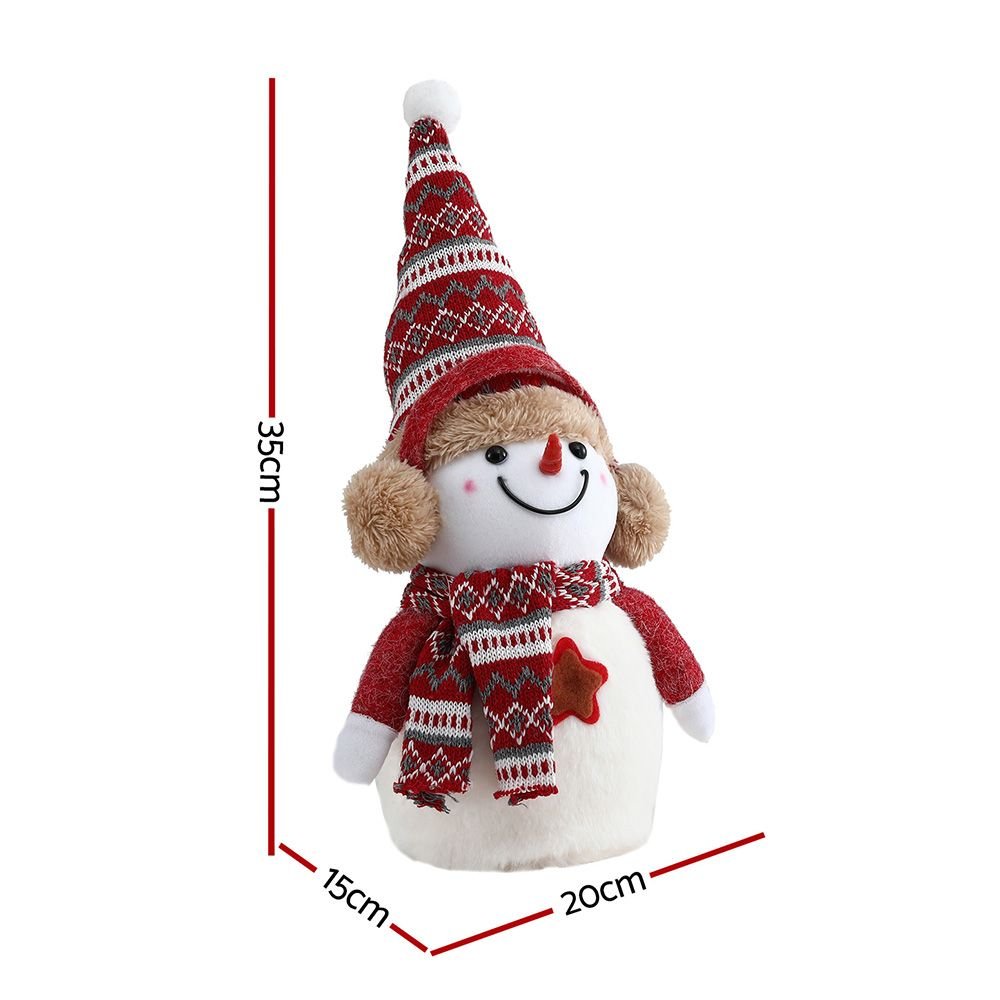 Jingle Jollys Christmas Snowman Handicraft Ornaments Party Decorations 35cm - SportZone.co.nz