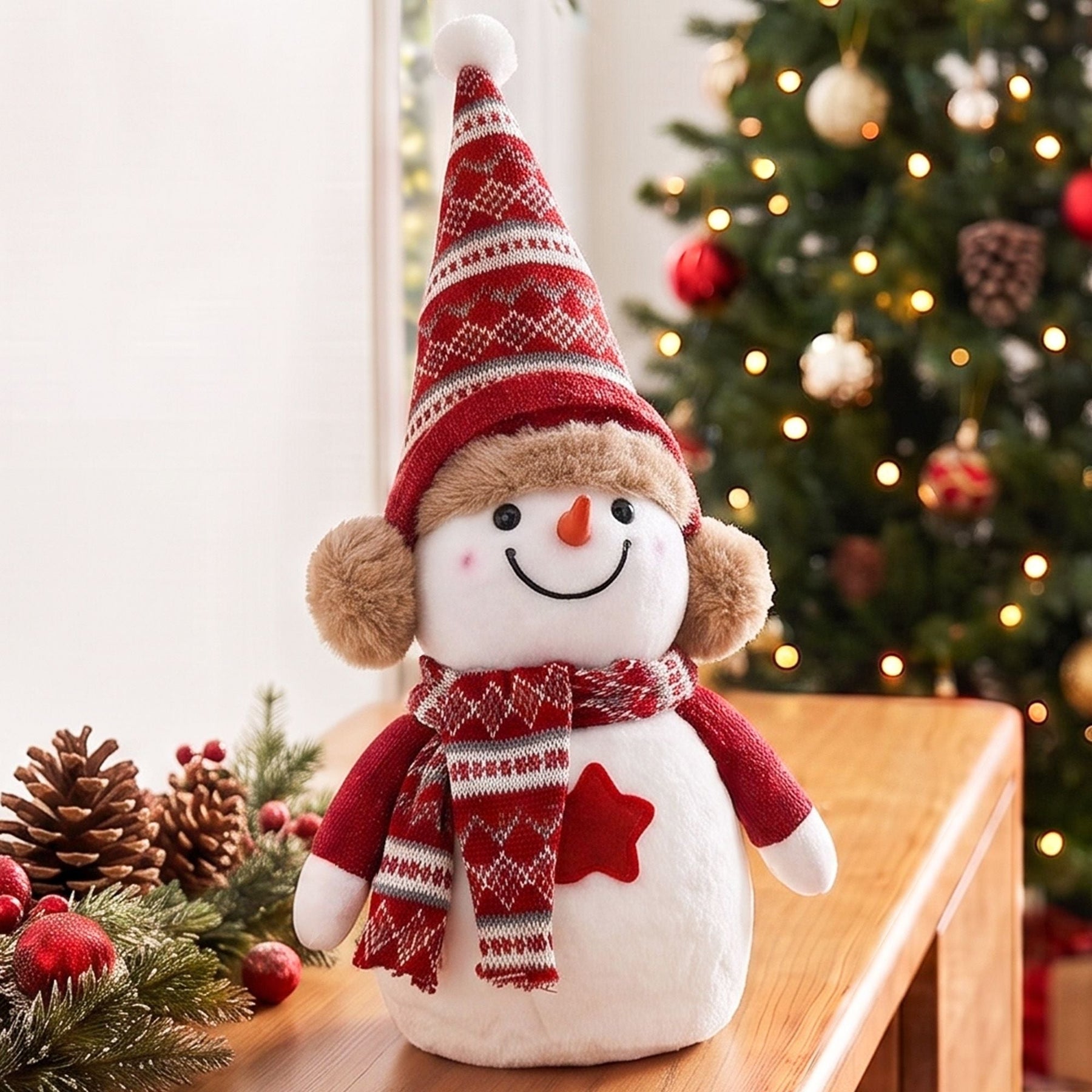 Jingle Jollys Christmas Snowman Handicraft Ornaments Party Decorations 35cm - SportZone.co.nz
