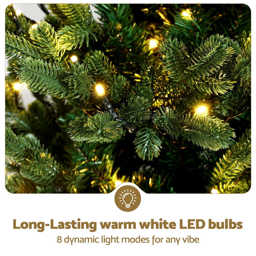 Jingle Jollys Christmas Tree 1.2M LED Potted Xmas Tree Party Decor 8 Light Modes - SportZone.co.nz