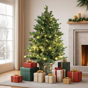 Jingle Jollys Christmas Tree 1.2M LED Potted Xmas Tree Party Decor 8 Light Modes - SportZone.co.nz
