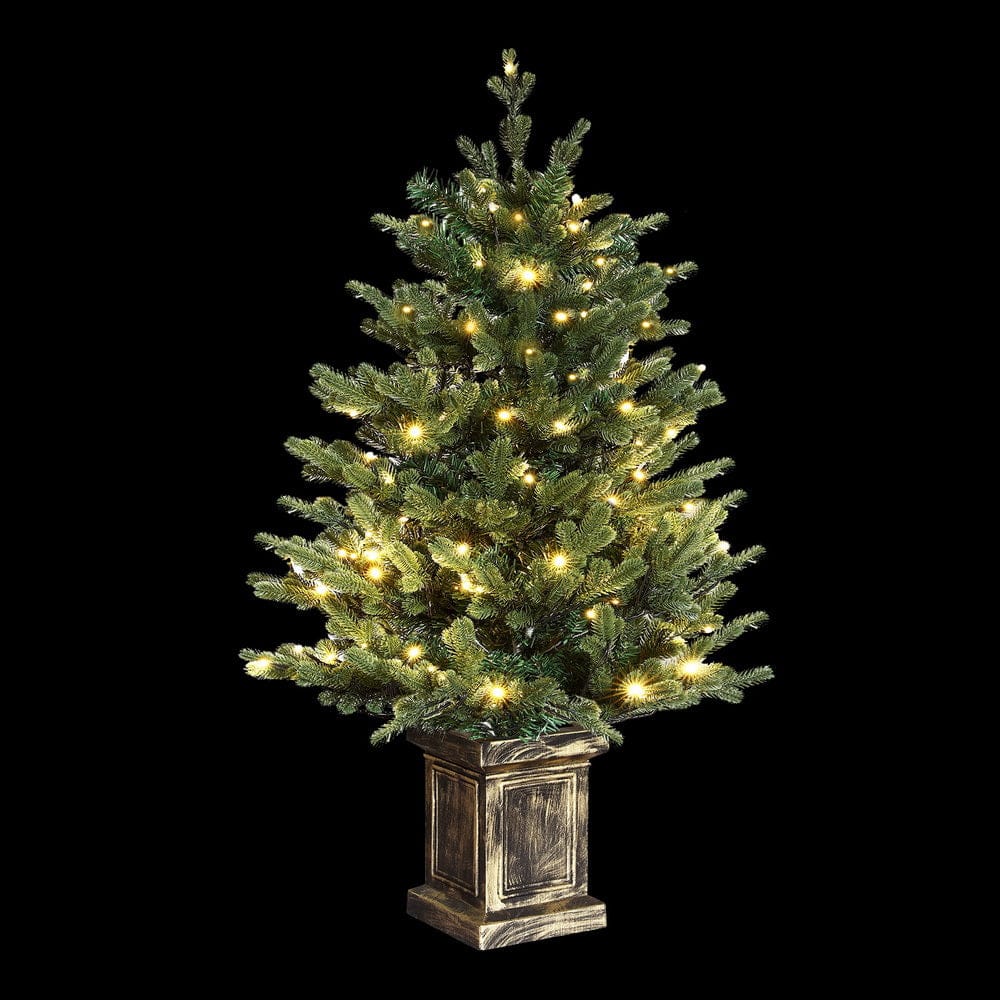 Jingle Jollys Christmas Tree 1.2M LED Potted Xmas Tree Party Decor 8 Light Modes - SportZone.co.nz
