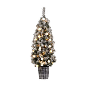 Jingle Jollys Christmas Tree 1.2M Potted Snowy Xmas Tree - SportZone.co.nz