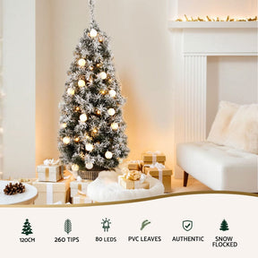 Jingle Jollys Christmas Tree 1.2M Potted Snowy Xmas Tree - SportZone.co.nz