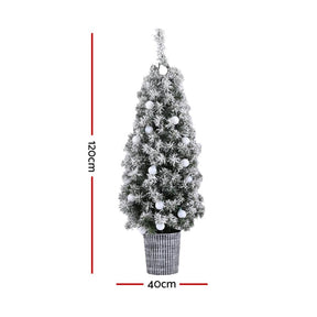 Jingle Jollys Christmas Tree 1.2M Potted Snowy Xmas Tree - SportZone.co.nz