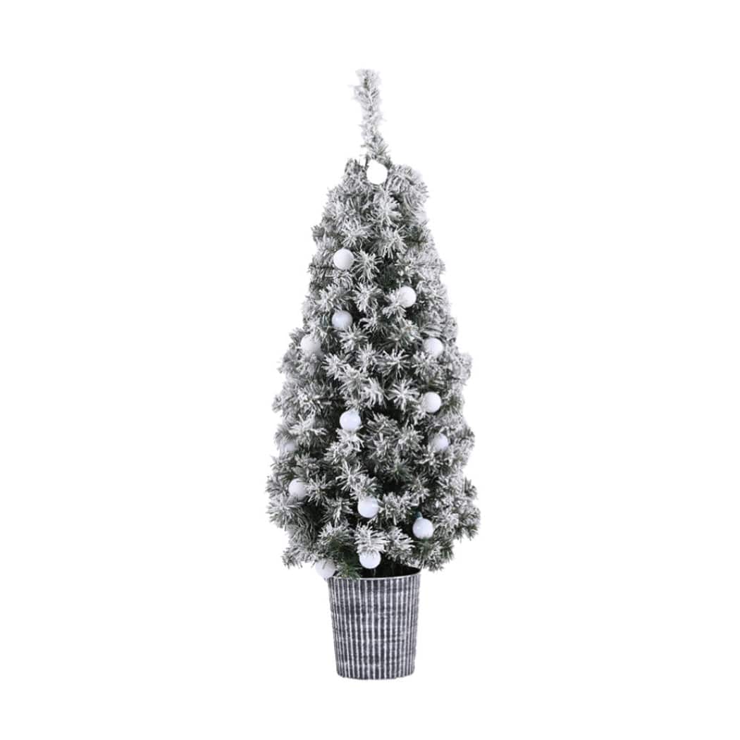 Jingle Jollys Christmas Tree 1.2M Potted Snowy Xmas Tree - SportZone.co.nz