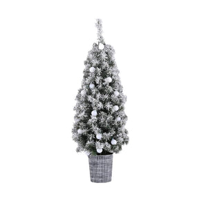 Jingle Jollys Christmas Tree 1.2M Potted Snowy Xmas Tree - SportZone.co.nz