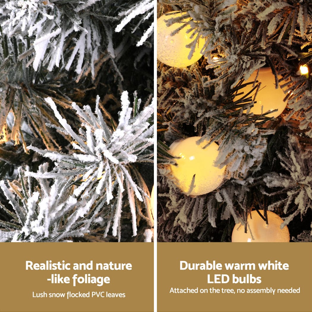Jingle Jollys Christmas Tree 1.2M Potted Snowy Xmas Tree - SportZone.co.nz