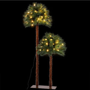 Jingle Jollys Christmas Tree 1.5+1m LED Xmas Palm Tree Party Decorations 2 in 1 - SportZone.co.nz