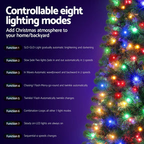 Jingle Jollys Christmas Tree 1.8M LED Corner Xmas Tree Half 8 Modes Multi - color - SportZone.co.nz
