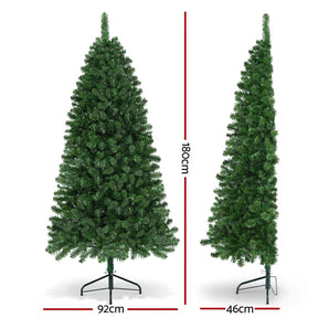 Jingle Jollys Christmas Tree 1.8M LED Corner Xmas Tree Half 8 Modes Multi - color - SportZone.co.nz