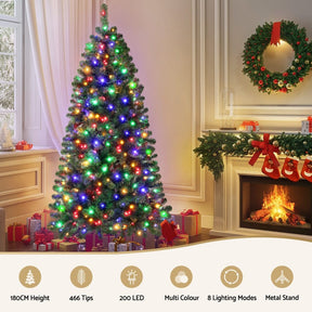 Jingle Jollys Christmas Tree 1.8M LED Corner Xmas Tree Half 8 Modes Multi - color - SportZone.co.nz