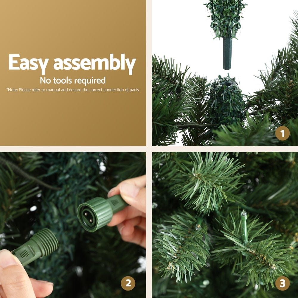 Jingle Jollys Christmas Tree 1.8M LED Corner Xmas Tree Half 8 Modes Multi - color - SportZone.co.nz