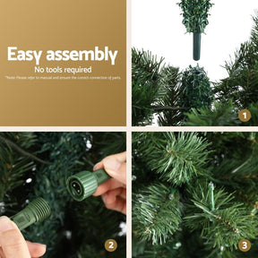 Jingle Jollys Christmas Tree 1.8M LED Corner Xmas Tree Half 8 Modes Multi - color - SportZone.co.nz