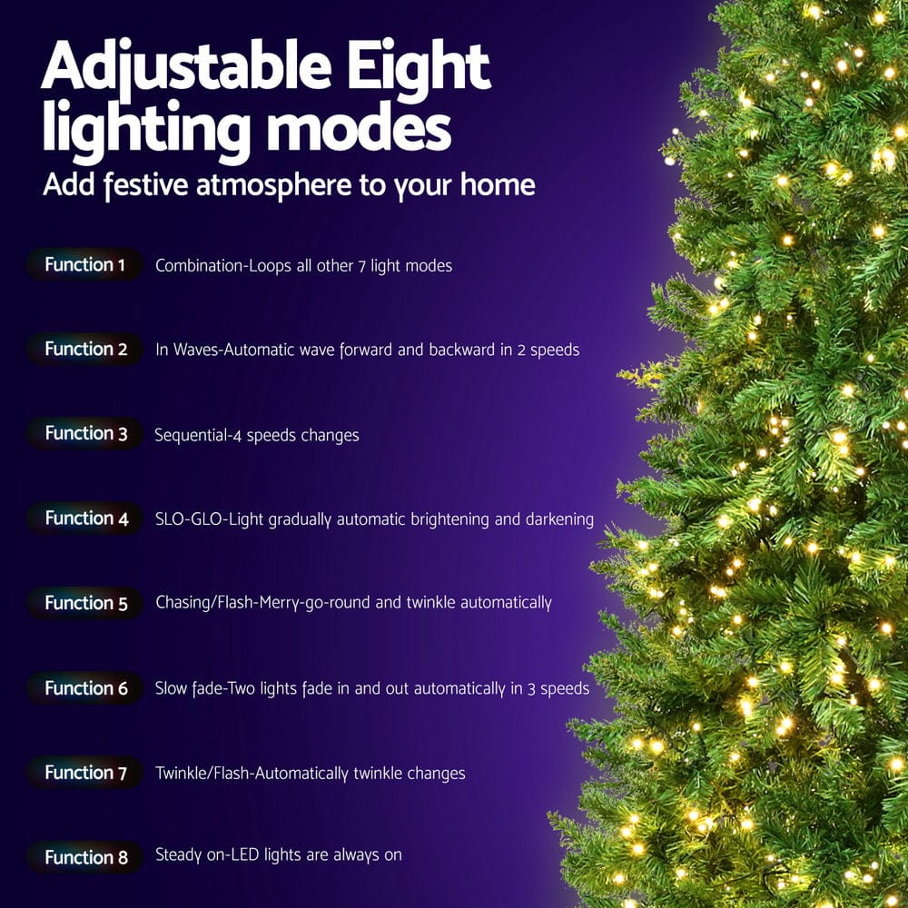 Jingle Jollys Christmas Tree 1.8m LED Xmas Tree Decorations 874 Tips - SportZone.co.nz