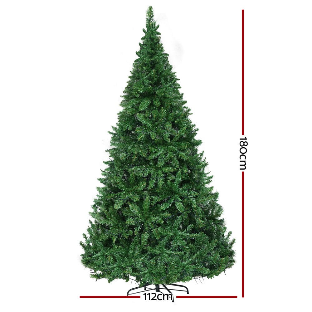 Jingle Jollys Christmas Tree 1.8m LED Xmas Tree Decorations 874 Tips - SportZone.co.nz