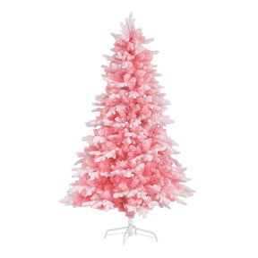 Jingle Jollys Christmas Tree 1.8m Pink Xmas Tree Snowy Party Decor 810 Tips - SportZone.co.nz