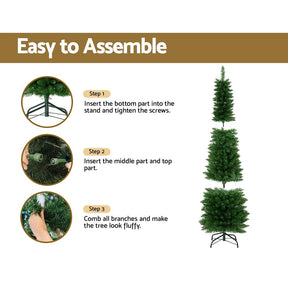 Jingle Jollys Christmas Tree 1.8m Pre-Lit 200 LED Lights Xmas Tree Decorations - SportZone.co.nz