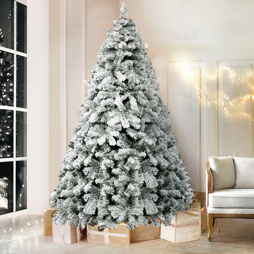 Jingle Jollys Christmas Tree 1.8m Snow Flocked Xmas Tree Decorations 468 Tips - SportZone.co.nz