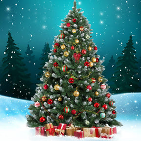 Jingle Jollys Christmas Tree 1.8m Snowy Xmas Tree Decoration 650 Tips - SportZone.co.nz