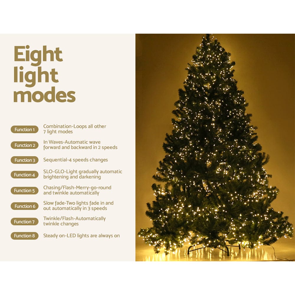 Jingle Jollys Christmas Tree 1.8M Xmas Tree Decorations 1980 LEDs 8 Light Mode - SportZone.co.nz