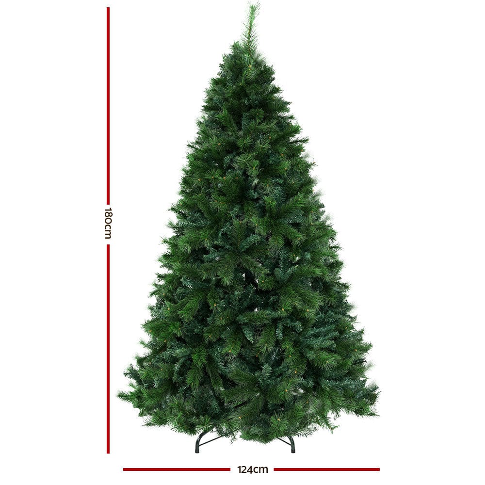 Jingle Jollys Christmas Tree 1.8M Xmas Tree Decorations Pine Needles 1024 Tips - SportZone.co.nz