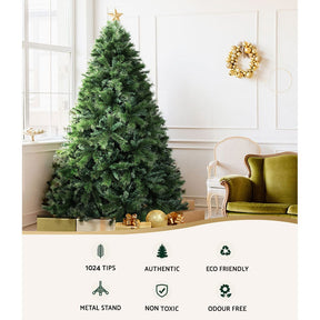 Jingle Jollys Christmas Tree 1.8M Xmas Tree Decorations Pine Needles 1024 Tips - SportZone.co.nz