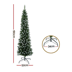Jingle Jollys Christmas Tree 1.8m Xmas Tree Decorations Snowy 300 Tips - SportZone.co.nz