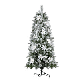 Jingle Jollys Christmas Tree 1.8m Xmas Tree Snow Flocked Flowers Decor 564 Tips - SportZone.co.nz