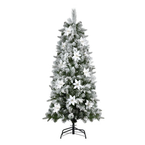 Jingle Jollys Christmas Tree 1.8m Xmas Tree Snow Flocked Flowers Decor 564 Tips - SportZone.co.nz