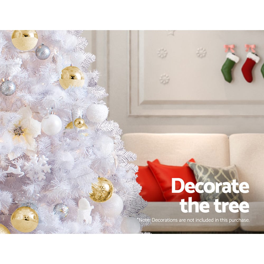 Jingle Jollys Christmas Tree 2.1m 1000 White Tips Xmas Tree Decorations - SportZone.co.nz
