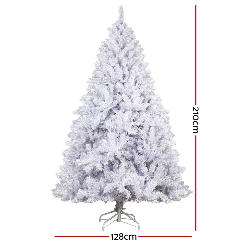 Jingle Jollys Christmas Tree 2.1m 1000 White Tips Xmas Tree Decorations - SportZone.co.nz