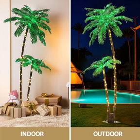 Jingle Jollys Christmas Tree 2.1m LED Lighted Xmas Palm Trees Party Decorations - SportZone.co.nz