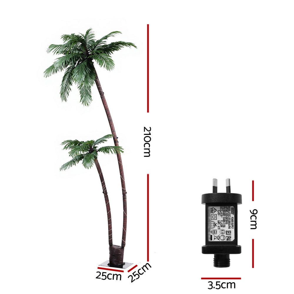 Jingle Jollys Christmas Tree 2.1m LED Lighted Xmas Palm Trees Party Decorations - SportZone.co.nz