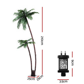 Jingle Jollys Christmas Tree 2.1m LED Lighted Xmas Palm Trees Party Decorations - SportZone.co.nz