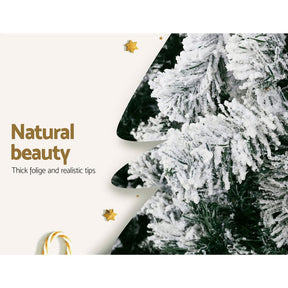 Jingle Jollys Christmas Tree 2.1m Snow Flocked Xmas Tree Decorations 780 Tips - SportZone.co.nz