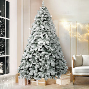 Jingle Jollys Christmas Tree 2.1m Snow Flocked Xmas Tree Decorations 780 Tips - SportZone.co.nz