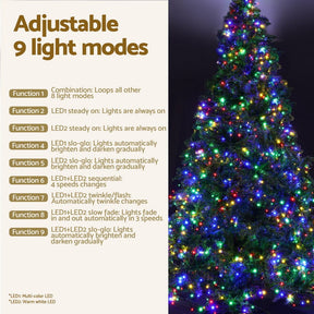 Jingle Jollys Christmas Tree 2.1m Xmas Tree Decoration 8 Light Mode Multi Colour - SportZone.co.nz