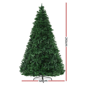 Jingle Jollys Christmas Tree 2.1m Xmas Tree Decoration 8 Light Mode Multi Colour - SportZone.co.nz